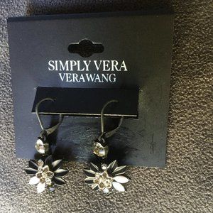 Vera Wang Earrings, black & white rhinestones